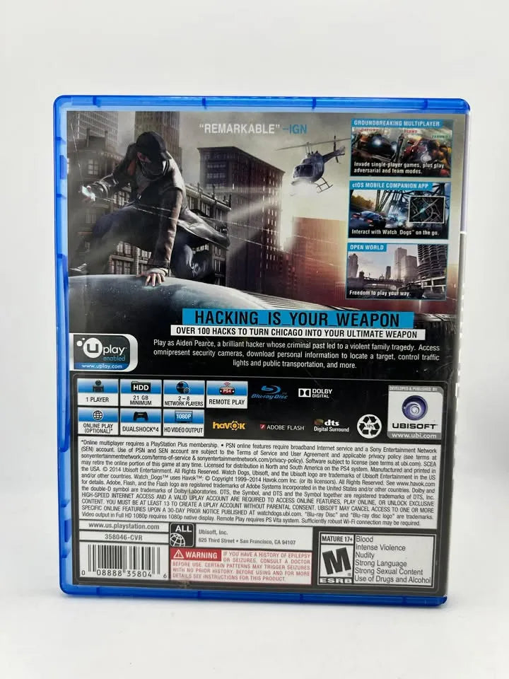 Watch Dogs Playstation 4 PS4