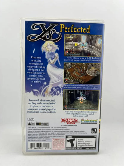 Ys:The Oath In Felghana Playstation Portable Psp