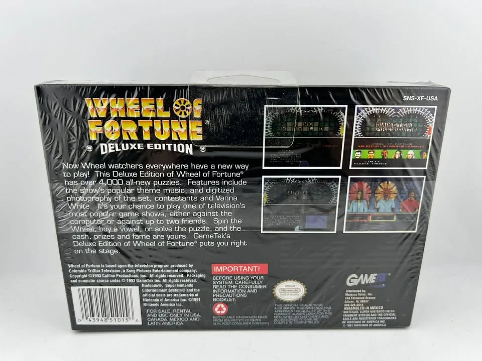 Wheel of Fortune Deluxe Edition  Super Nintendo SNES