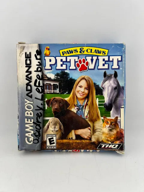 Paws And Claws Pet Vet Game Boy Advance GBA