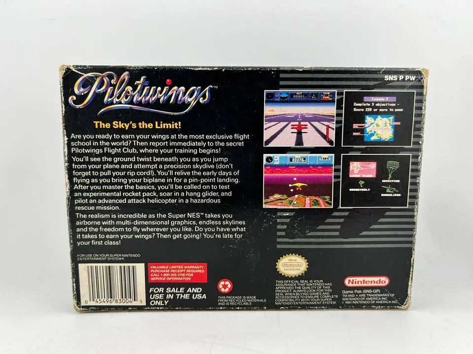 Pilotwings Super Nintendo Snes
