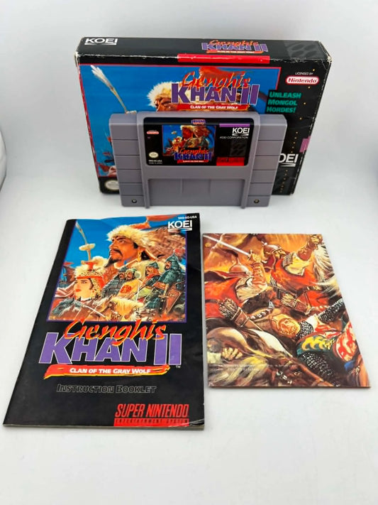 GENGHIS KHAN II 2 : CLAN OF THE GRAY WOLF EN BOITE SUPER NINTENDO SNES