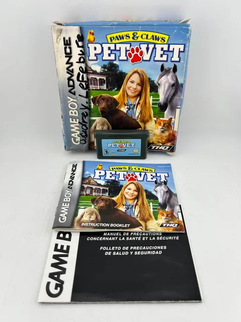 Paws And Claws Pet Vet Game Boy Advance GBA