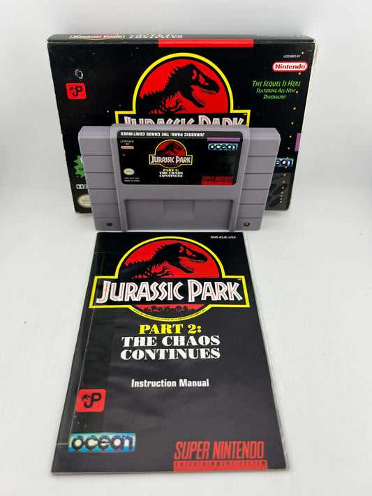 JURASSIC PARK 2 THE CHAOS CONTINUES en boite SUPER NINTENDO SNES