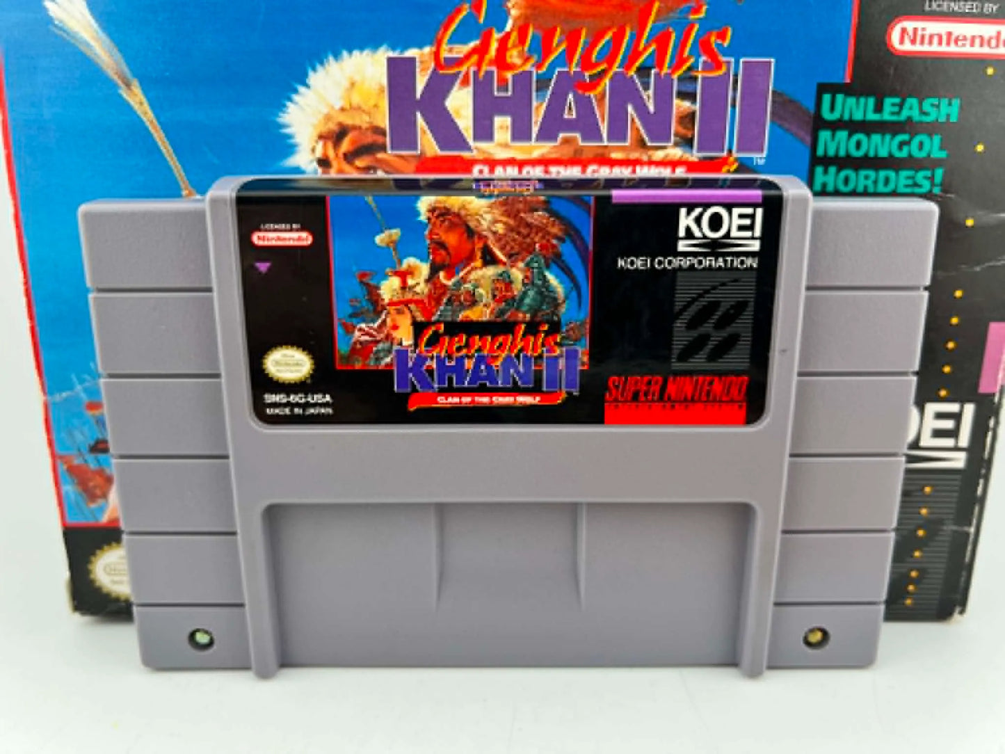 GENGHIS KHAN II 2 : CLAN OF THE GRAY WOLF EN BOITE SUPER NINTENDO SNES