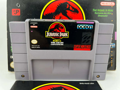 JURASSIC PARK 2 THE CHAOS CONTINUES en boite SUPER NINTENDO SNES