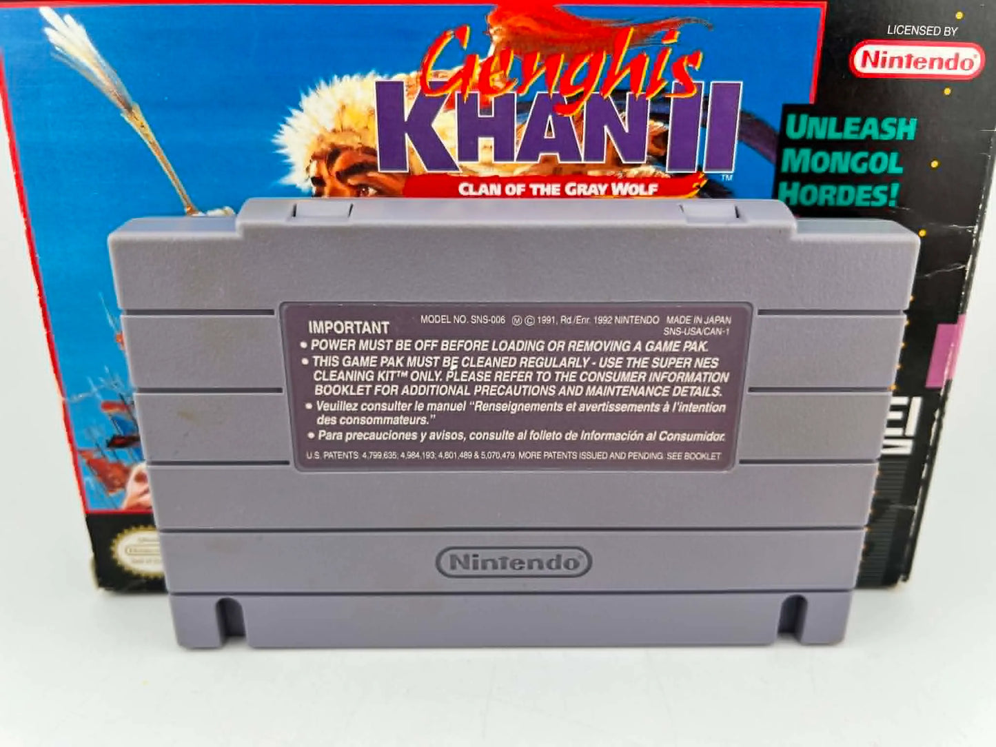 GENGHIS KHAN II 2 : CLAN OF THE GRAY WOLF EN BOITE SUPER NINTENDO SNES