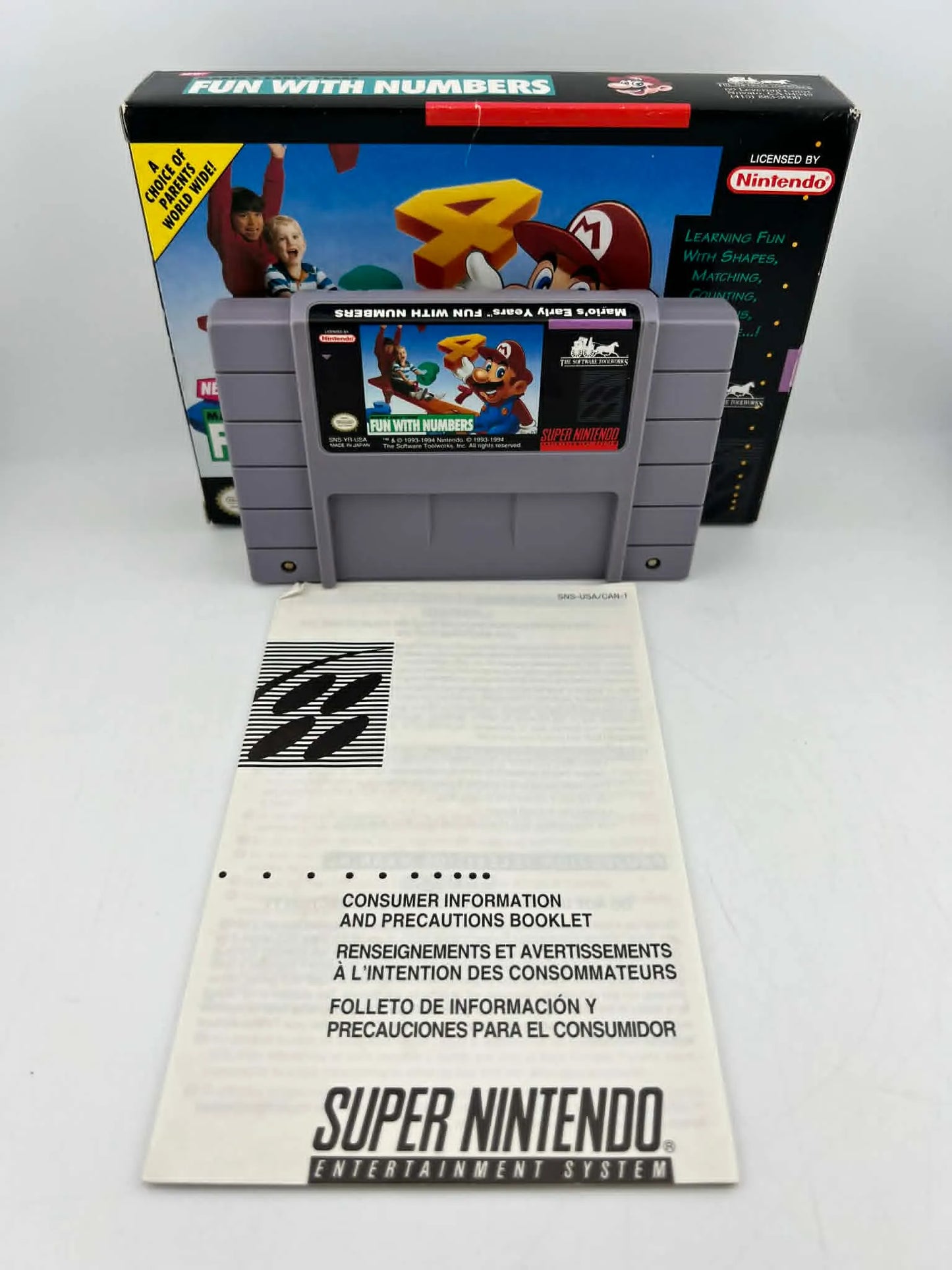 MARIO'S EARLY YEARS FUN WITH NUMBERS en boite SUPER NINTENDO SNES