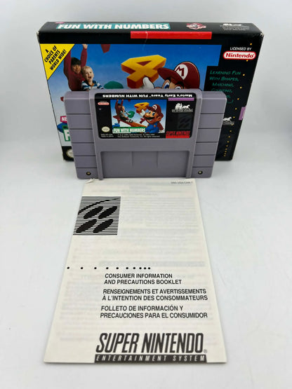 MARIO'S EARLY YEARS FUN WITH NUMBERS en boite SUPER NINTENDO SNES