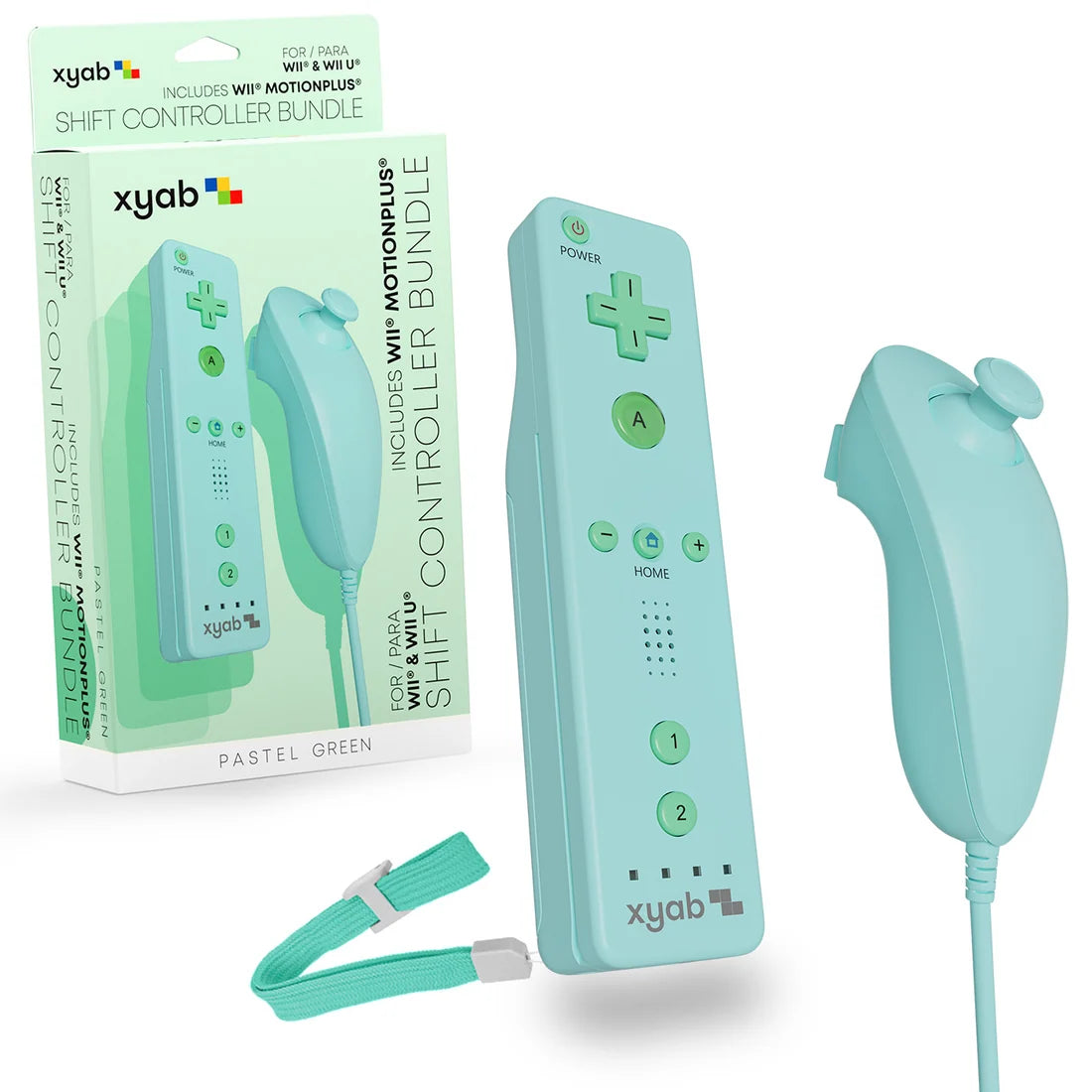 Ensemble Manette générique vert pastel pour la Nintendo Wii