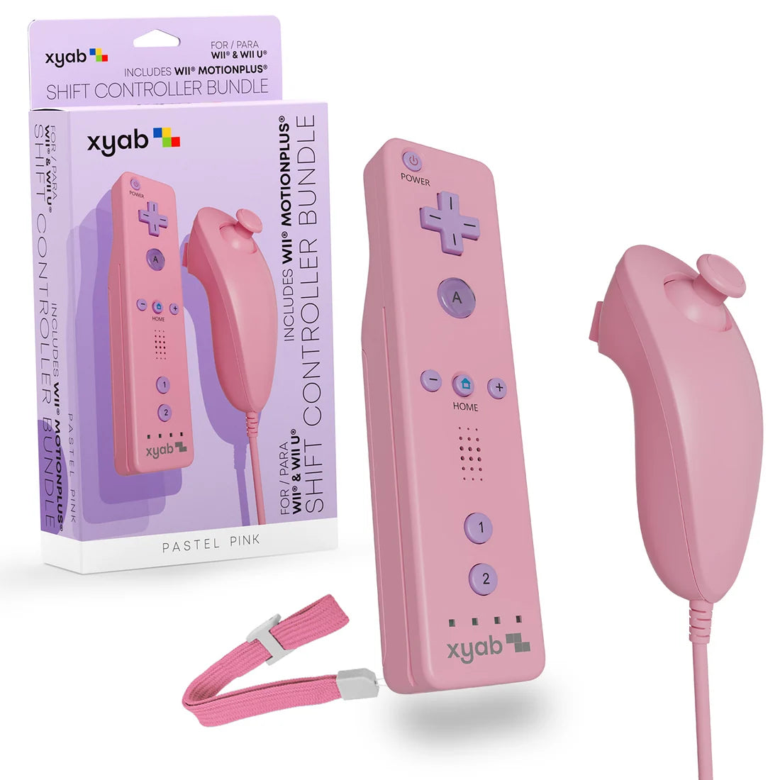 Ensemble Manette générique rose pastel pour la Nintendo Wii