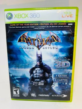 BATMAN: ARKHAM ASYLUM GAME OF THE YEAR GOTY 3D XBOX 360 X360 - jeux video game-x