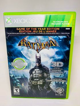 BATMAN: ARKHAM ASYLUM GAME OF THE YEAR GOTY PLATINUM HITS XBOX 360 X360 - jeux video game-x