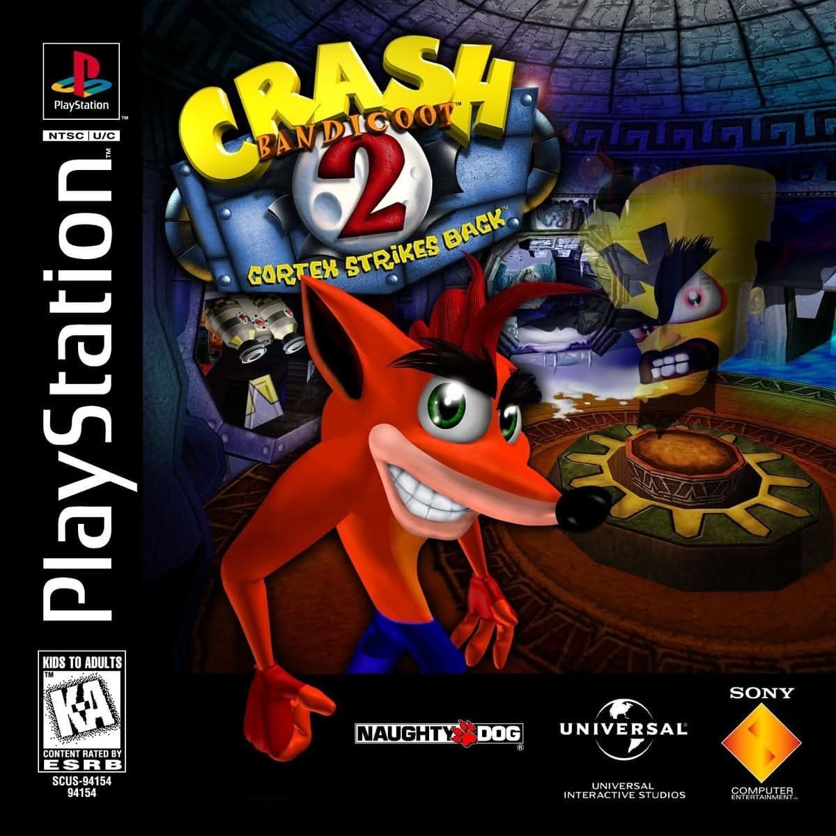 CRASH BANDICOOT 2 CORTEX STRIKES BACK (PS1 PLAYSTATION)