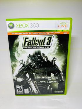 FALLOUT 3 ADD-ON BROKEN STEEL AND POINT LOOKOUT XBOX 360 X360 - jeux video game-x