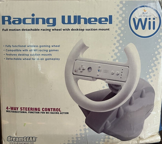VOLANT DREAMGEAR RACING WHEEL DGWII-1047 NINTENDO WII MOUNTED SUCTION STAND MARIO KART - jeux video game-x
