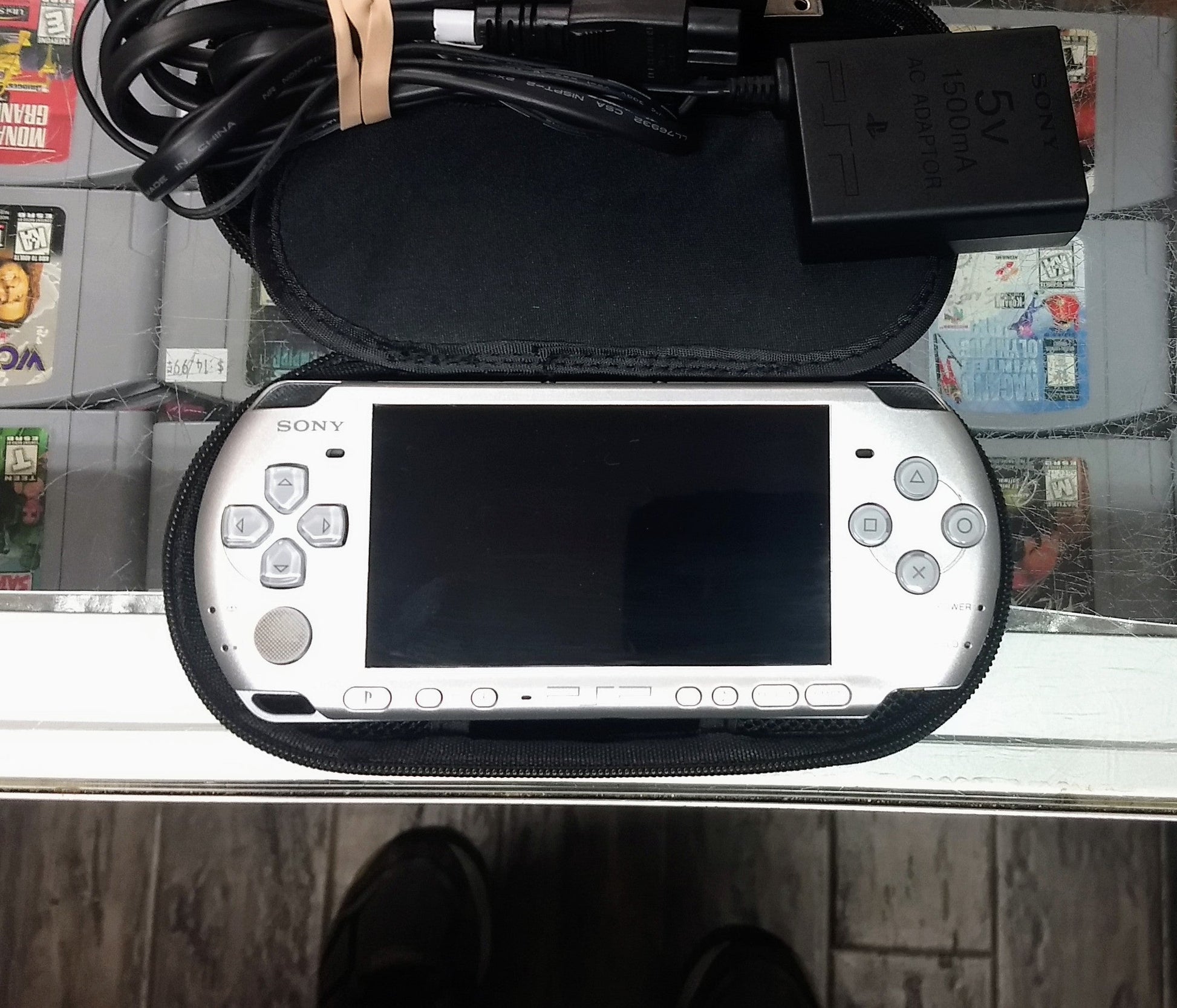 CONSOLE PLAYSTATION PORTABLE PSP-3001 ARGENT HANDHELD SYSTEM SILVER - jeux video game-x
