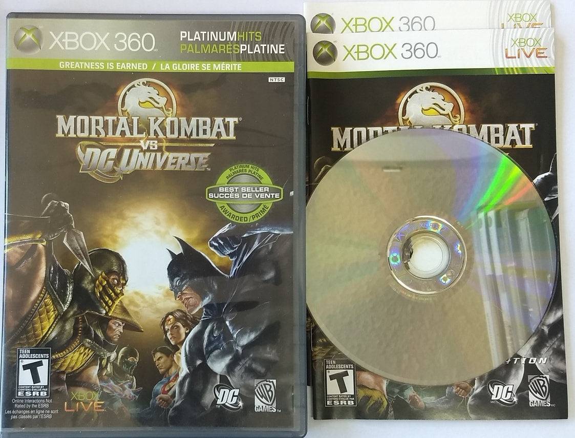 MORTAL KOMBAT VS DC UNIVERSE PLATINUM HITS (XBOX 360 X360) - jeux video game-x