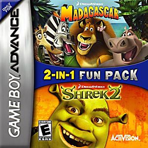 MADAGASCAR AND SHREK 2 (GAME BOY ADVANCE GBA) - jeux video game-x