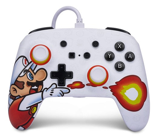 MANETTE POWERA ENHANCED WIRED CONTROLLER FIREBALL MARIO FOR NINTENDO SWITCH - jeux video game-x