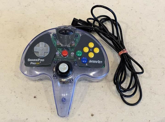 MANETTE NINTENDO 64 N64 INTERACT SHARKPAD PRO 2 CLEAR CONTROLLER - jeux video game-x