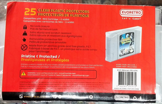 PROTECTEURS DE PLASTIQUE NINTENDO 64 N64 .4mm POUR LES JEUX - jeux video game-x