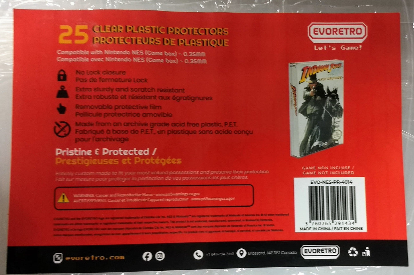 PROTECTEURS DE PLASTIQUE NINTENDO NES .4mm POUR LES BOITES - jeux video game-x