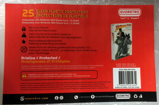 PROTECTEURS DE PLASTIQUE NINTENDO NES .4mm POUR LES BOITES - jeux video game-x