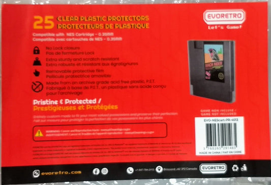 PROTECTEURS DE PLASTIQUE NINTENDO NES .4mm POUR LES JEUX - jeux video game-x
