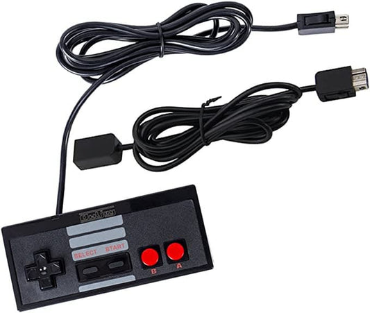 BLACK NES CLASSIC 2016 CONTROLLER WITH 6 FEET EXTENTION (FOR NES MINI) BY OWLJOY CLASSIC EDITION VERSION - jeux video game-x