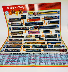 River City Ransom Map Dynowarz Jan/Feb 1990 VG Nintendo Power Poster - jeux video game-x