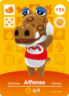 Animal Crossing Genuine Official Amiibo Card Alfonso 153 - jeux video game-x
