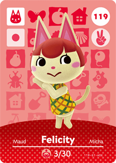 Animal Crossing Genuine Official Amiibo Card Felicity 119 - jeux video game-x