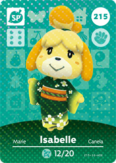 Animal Crossing Genuine Official Amiibo Card Isabelle 215 - jeux video game-x
