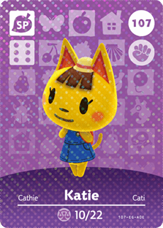 Animal Crossing Genuine Official Amiibo Card Katie 107 - jeux video game-x