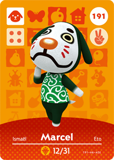 Animal Crossing Genuine Official Amiibo Card Marcel 191 - jeux video game-x