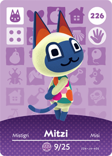 Animal Crossing Genuine Official Amiibo Card Mitzi 226 - jeux video game-x