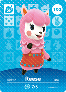 Animal Crossing Genuine Official Amiibo Card Reese 102 - jeux video game-x