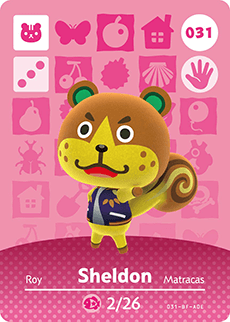 Animal Crossing Genuine Official Amiibo Card Sheldon 031 - jeux video game-x