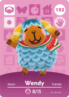 Animal Crossing Genuine Official Amiibo Card Wendy 152 - jeux video game-x