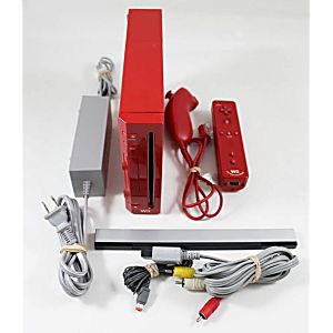 CONSOLE NINTENDO WII ROUGE RED RÉTROCOMPATIBLE SYSTEM RVL-001 - jeux video game-x
