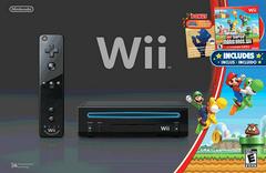 CONSOLE NOIRE BLACK NINTENDO WII SYSTEM NEW SUPER MARIO BROS. WII BUNDLE RVL-101 - jeux video game-x