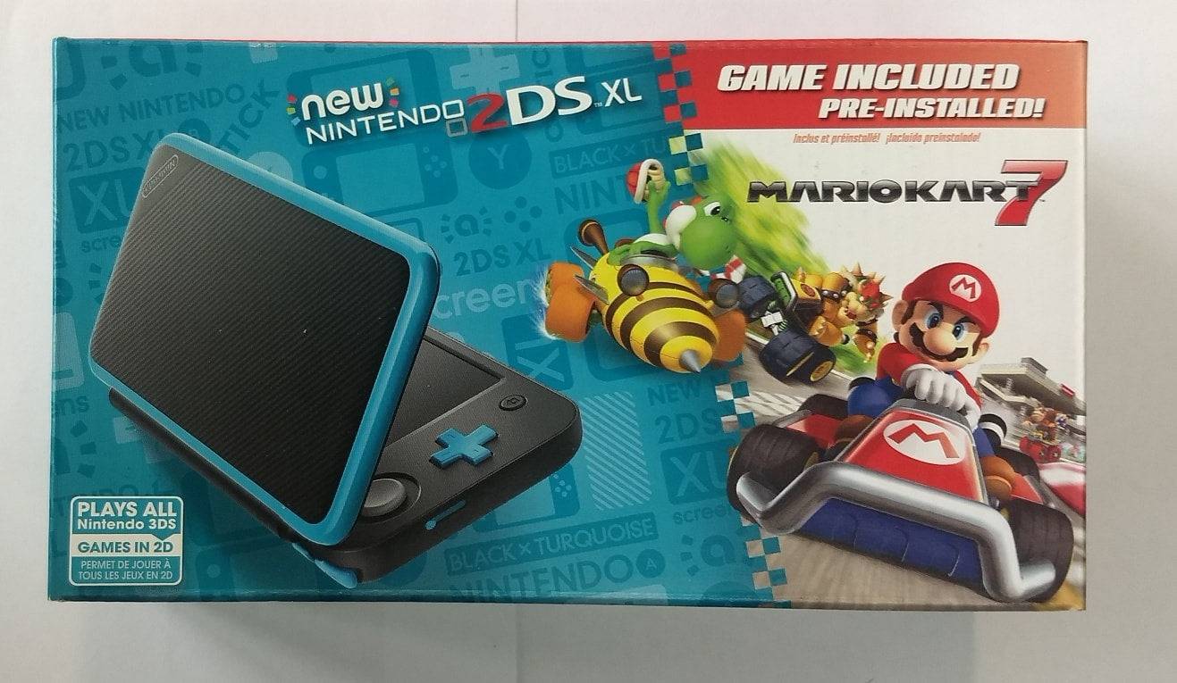 CONSOLE NEW NINTENDO 2DS XL BLACK & TURQUOISE [MARIO KART 7 BUNDLE] SYSTEM (NINTENDO 3DS) - jeux video game-x