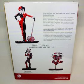 DC Collectibles Red White & Black HARLEY QUINN STATUE BY ADAM HUGHES - jeux video game-x