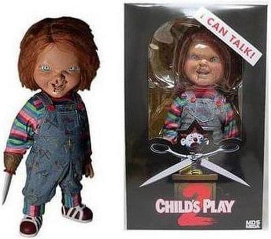 MEZCO TOYZ 78023 CHILD'S PLAY 2 MOVIE MENACING CHUCKY 15-INCH TALKING DOLL - jeux video game-x