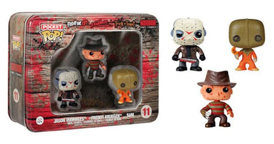 FUNKO POCKET POP! HORROR FREDDY, JASON, SAM VINYL MINI 3 FIGURE SET IN TIN #11 - jeux video game-x