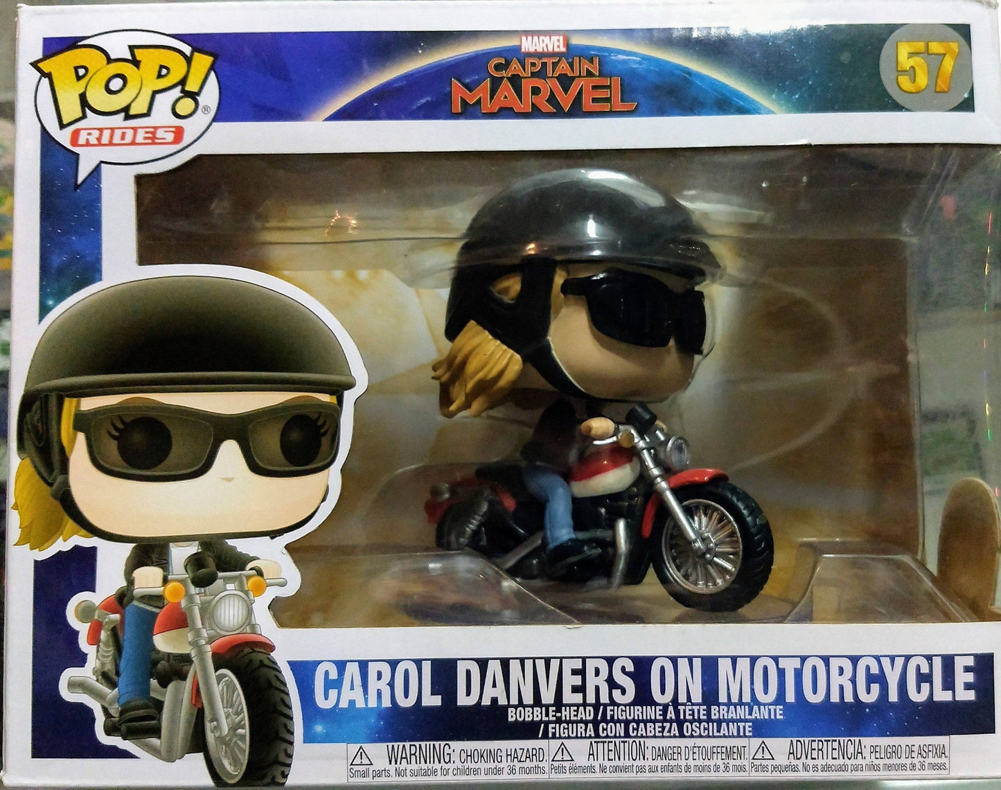 FUNKO POP! RIDES MARVEL CAPTAIN MARVEL CAROL DANVERS ON MOTORCYCLE #57 - jeux video game-x