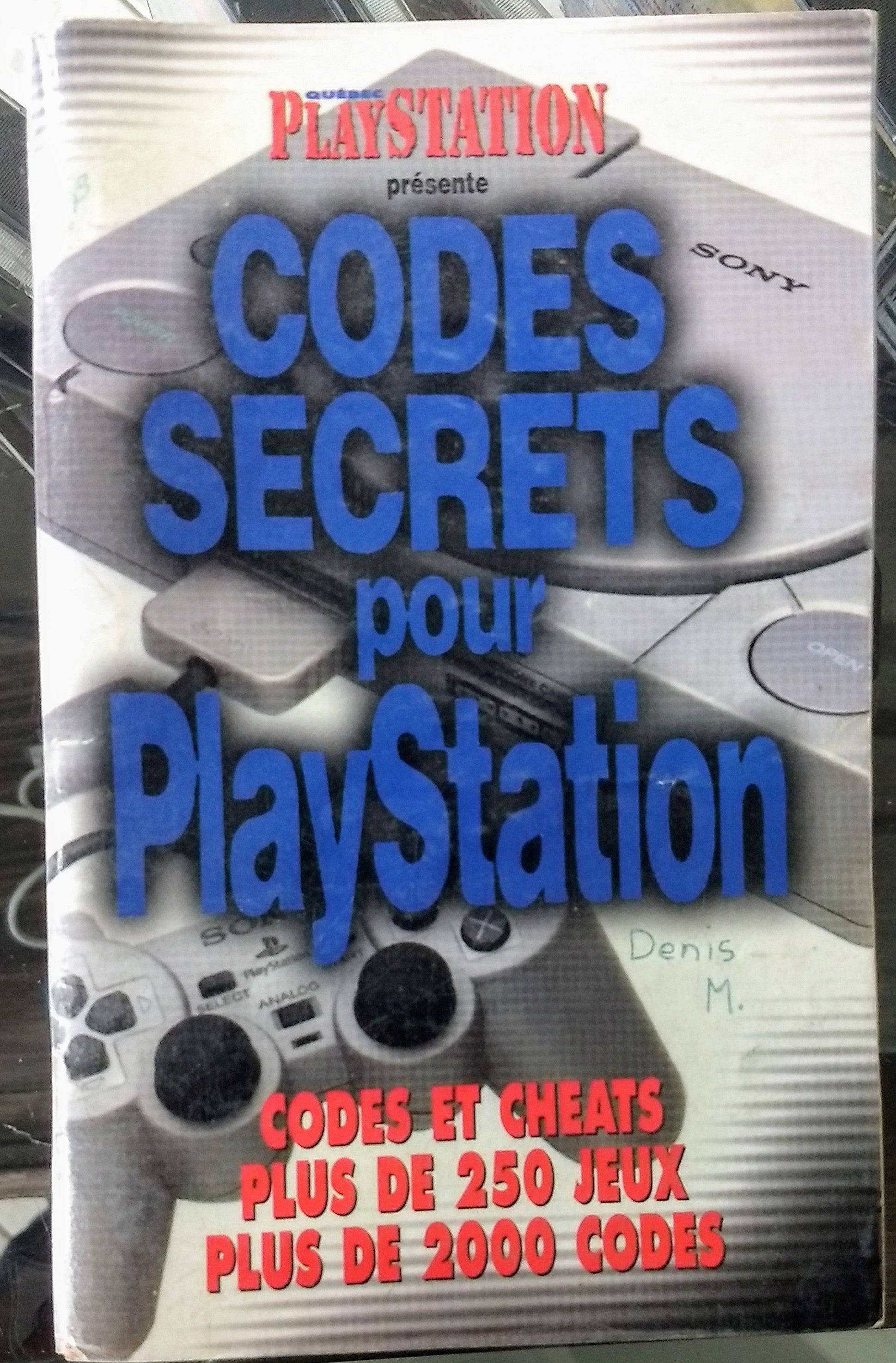 Code secret pour PlayStation - jeux video game-x