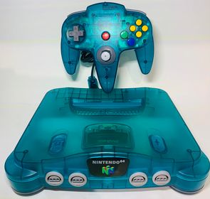 CONSOLE NINTENDO 64 N64 FUNTASTIC ICE BLUE SYSTEM - jeux video game-x
