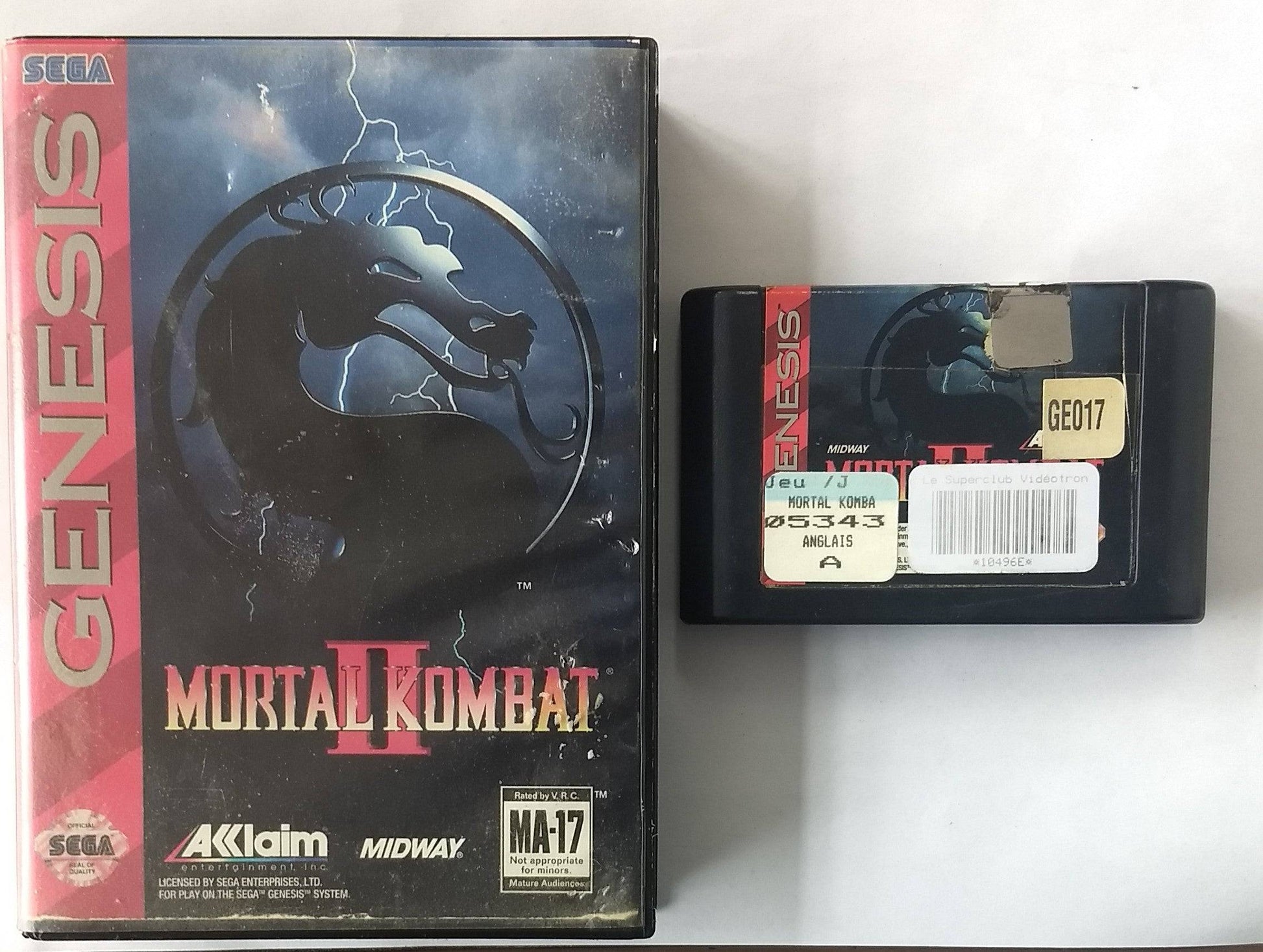 MORTAL KOMBAT II 2 SEGA GENESIS SG - jeux video game-x